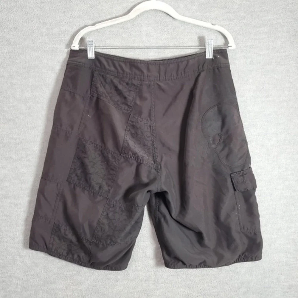 Anchor Blue Men Swimwear 32‎ Black Cargo Board Shorts Logo Surf Y2K